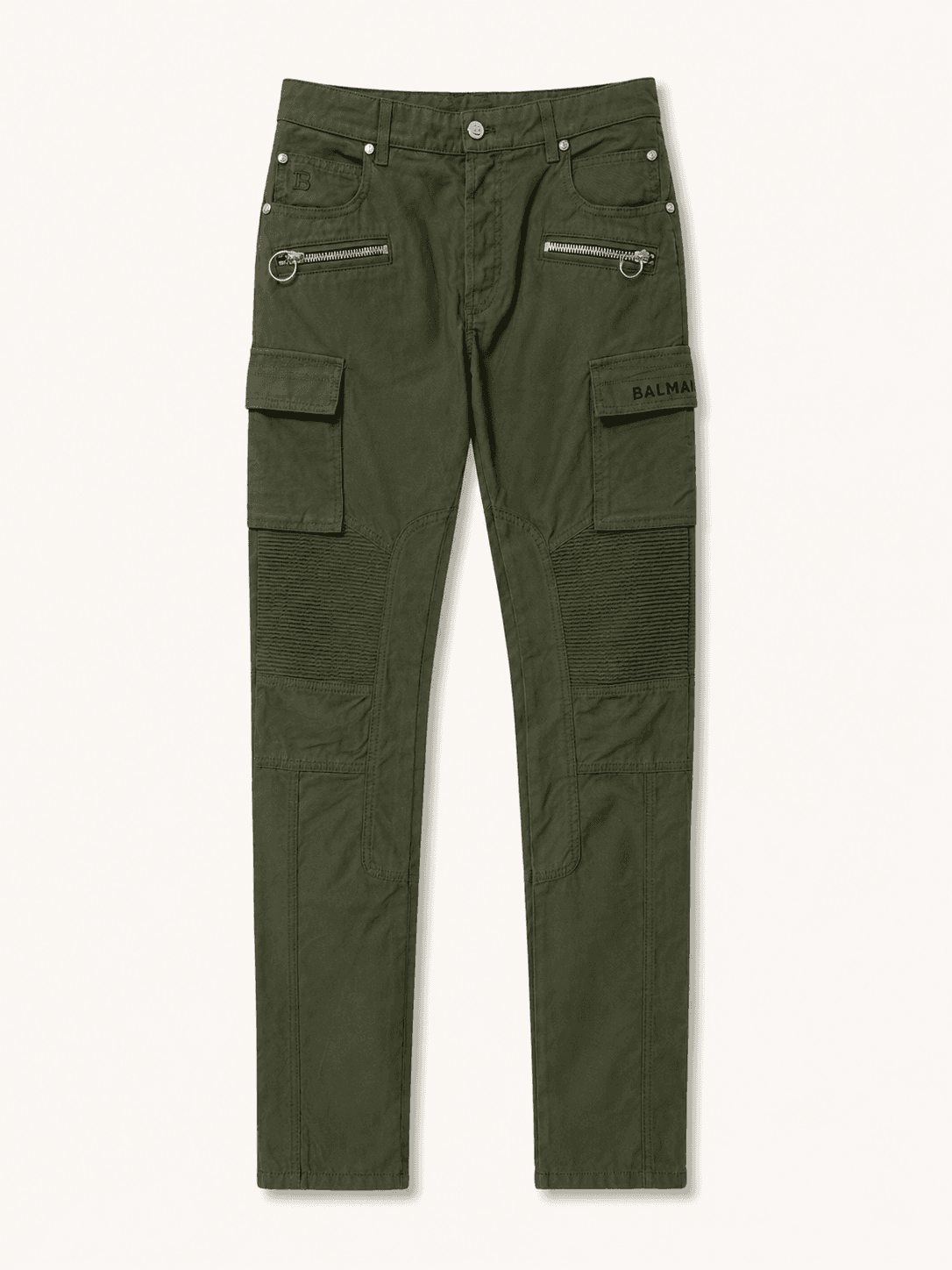 Balmain, Брюки и шорты, Зелёные карго-брюки мужские Balmain, размер 30